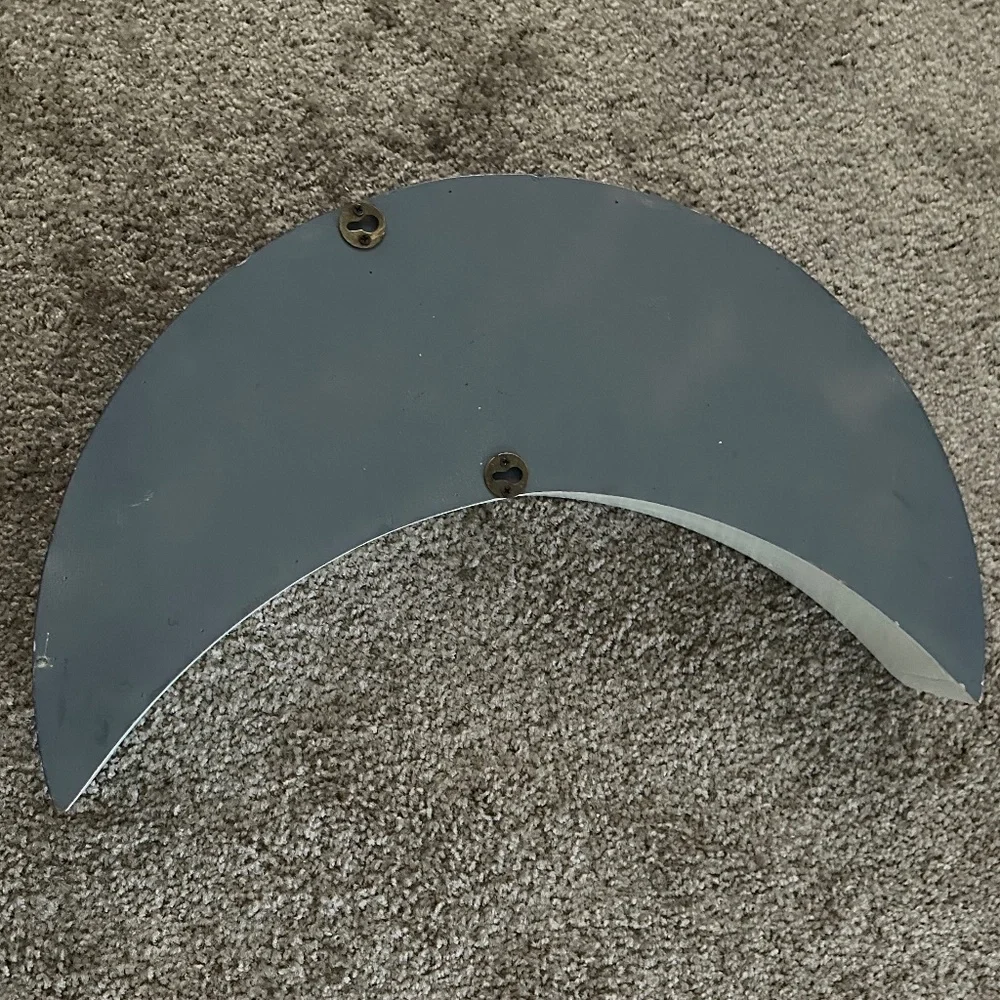 Half-Moon Wood Shelf Decor – Light Blue, Navy & Gray
